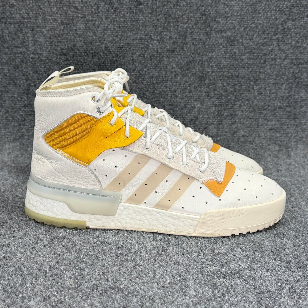 Adidas Rivalry RM Sneakers Mens Size 11 White Mustard Yellow Retro Leather Shoes
